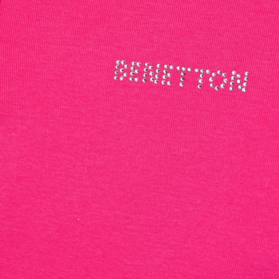 Памучна тениска розова за момиче Benetton 167234 2