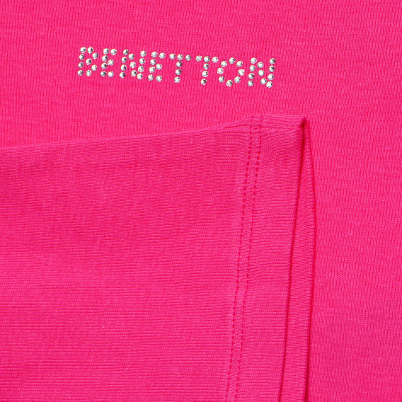 Памучна тениска розова за момиче Benetton 167235 3