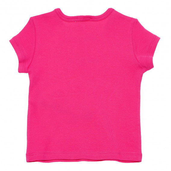 Памучна тениска розова за момиче Benetton 167236 4