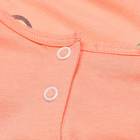Памучна тениска розова за момиче Benetton 167296 3
