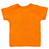 Памучна тениска оранжева за момче Benetton 167411 3
