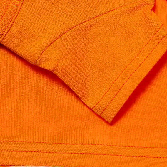 Памучна тениска оранжева за момче Benetton 167412 4