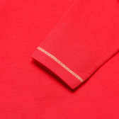 Памучна блуза с дълъг ръкав и щампа за бебе, червена Benetton 167441 4