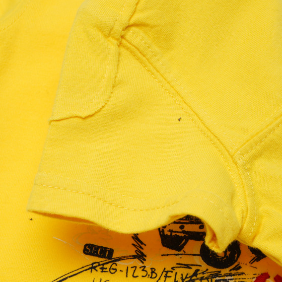 Памучна тениска жълта за момче Benetton 167488 3