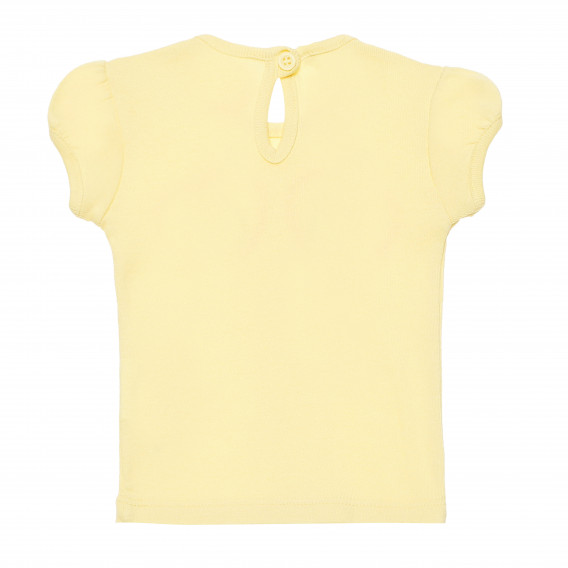 Памучна тениска жълта за момиче Benetton 167533 4