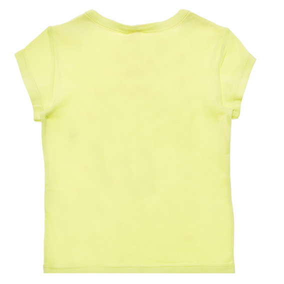 Памучна тениска жълта за момиче Benetton 167590 3