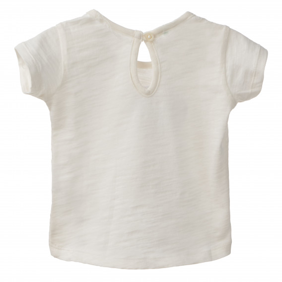 Памучна тениска бяла за момиче Benetton 167683 2