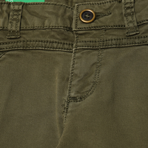 Памучен панталон зелен за момиче Benetton 167693 2