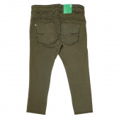 Памучен панталон зелен за момиче Benetton 167695 4