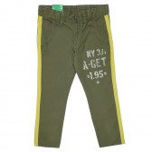 Памучен панталон зелен за момче Benetton 167727 
