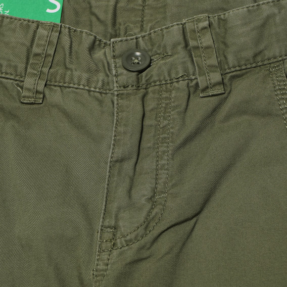 Памучен панталон зелен за момче Benetton 167728 2