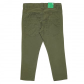Памучен панталон зелен за момче Benetton 167731 4