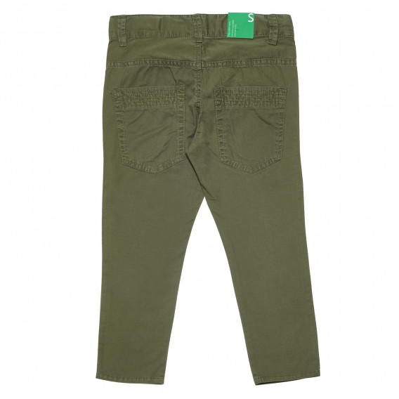 Памучен панталон зелен за момче Benetton 167731 4