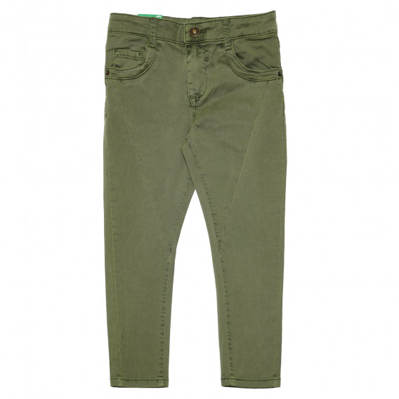 Памучен панталон зелен за момиче Benetton 167732 