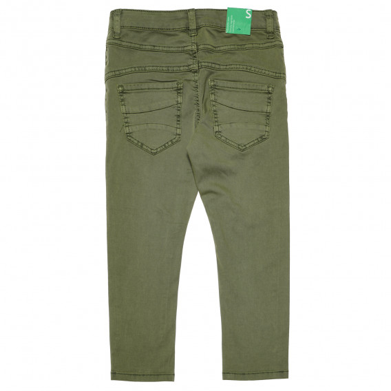 Памучен панталон зелен за момиче Benetton 167733 2