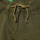 Памучен панталон зелен за момиче Benetton 167738 2