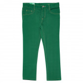 Памучен панталон зелен за момиче Benetton 167742 