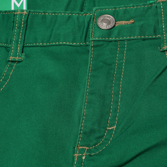 Памучен панталон зелен за момиче Benetton 167743 2