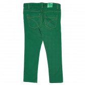 Памучен панталон зелен за момиче Benetton 167746 4