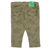 Памучен панталон зелен за момиче Benetton 167757 2