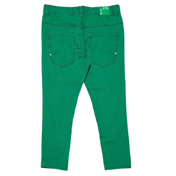 Памучен панталон зелен за момче Benetton 167766 4