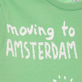 Памучна блуза за бебе за момче зелена Idexe 167795 2