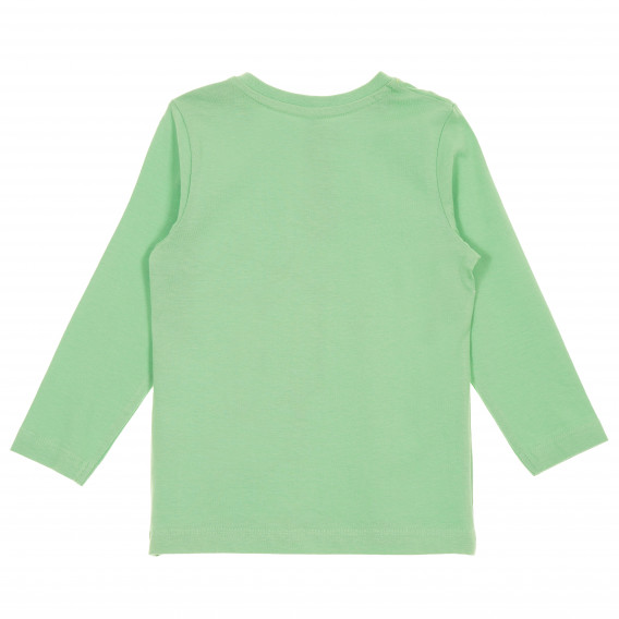 Памучна блуза за бебе за момче зелена Idexe 167797 4