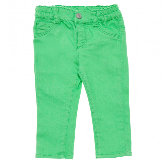 Памучни дънки за бебе зелени Benetton 167849 
