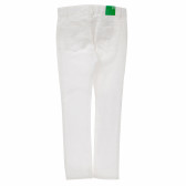 Памучен панталон бял за момиче Benetton 167874 2