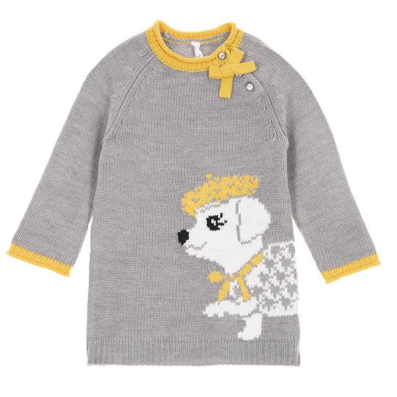 Пуловер за бебе за момиче сив  168064