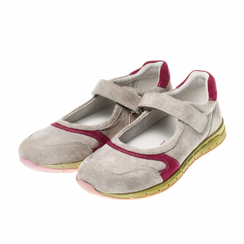 Обувки за момиче с велкро закопчаване и розови кантове   16814