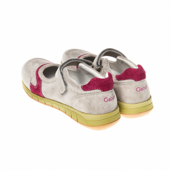 Обувки за момиче с велкро закопчаване и розови кантове  Gabor 16815 2