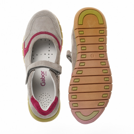 Обувки за момиче с велкро закопчаване и розови кантове  Gabor 16816 3