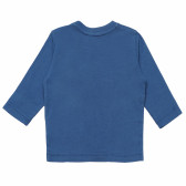 Памучна блуза с дълъг ръкав синя за момче Benetton 168231 4