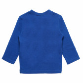 Памучна блуза с дълъг ръкав синя за момче Benetton 168239 4
