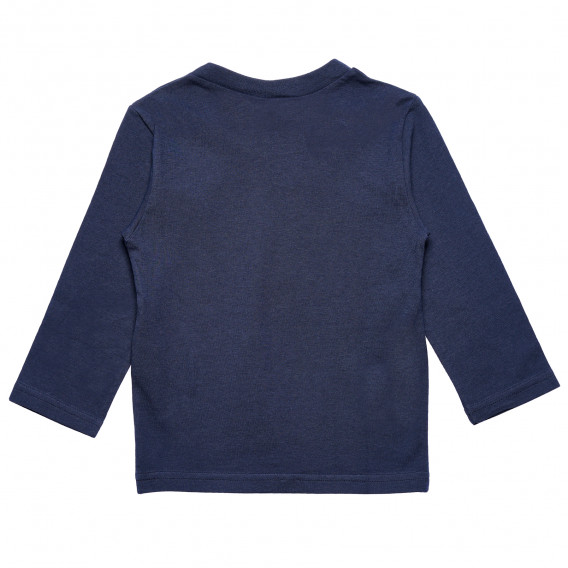 Памучна блуза с дълъг ръкав синя за момче Benetton 168250 3