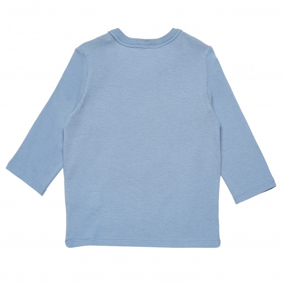 Памучна блуза с дълъг ръкав синя за момче Benetton 168259 4