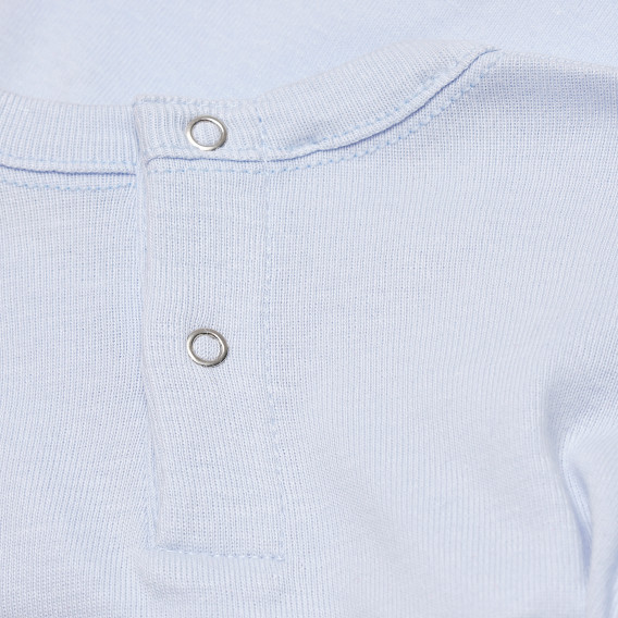 Памучна блуза с дълъг ръкав синя Benetton 168285 2