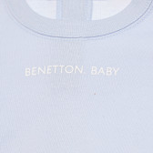 Памучна блуза с дълъг ръкав синя Benetton 168286 3