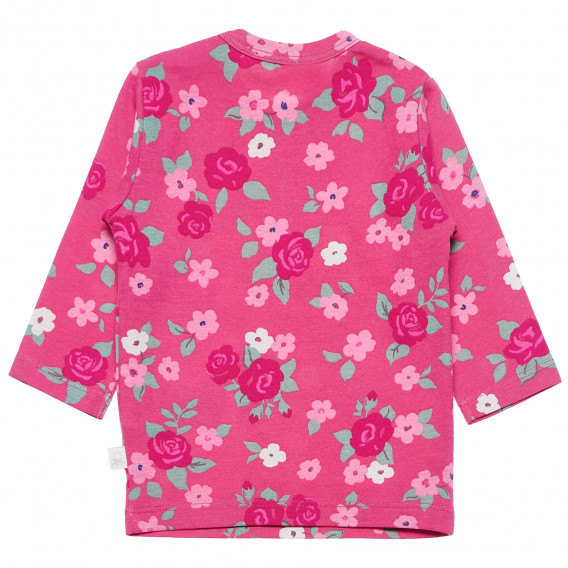Памучна блуза с дълъг ръкав розова за момиче Benetton 168291 4