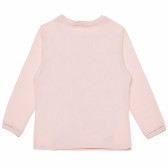 Памучна блуза с дълъг ръкав и щампа Оne за бебе, розова Benetton 168323 4