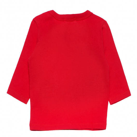 Памучна блуза с дълъг ръкав червена за момче Benetton 168347 4