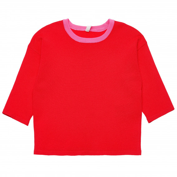 Блуза с дълъг ръкав, червена за момиче Benetton 168352 