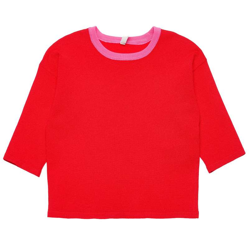 Блуза с дълъг ръкав, червена за момиче  168352