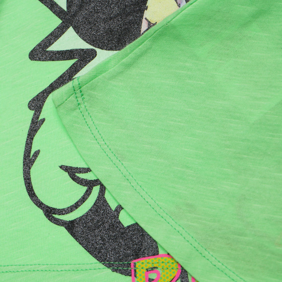 Памучна тениска за бебе зелена Benetton 168410 3
