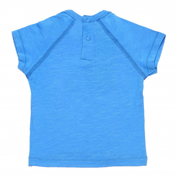 Памучна тениска за бебе синя Benetton 168431 4