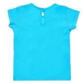 Памучна тениска с щампа на череши за бебе, синя Benetton 168482 3