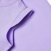Памучна тениска за бебе лилава Benetton 168634 4