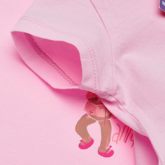 Памучна тениска за бебе розова Benetton 168645 3