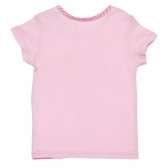 Памучна тениска за бебе розова Benetton 168646 4